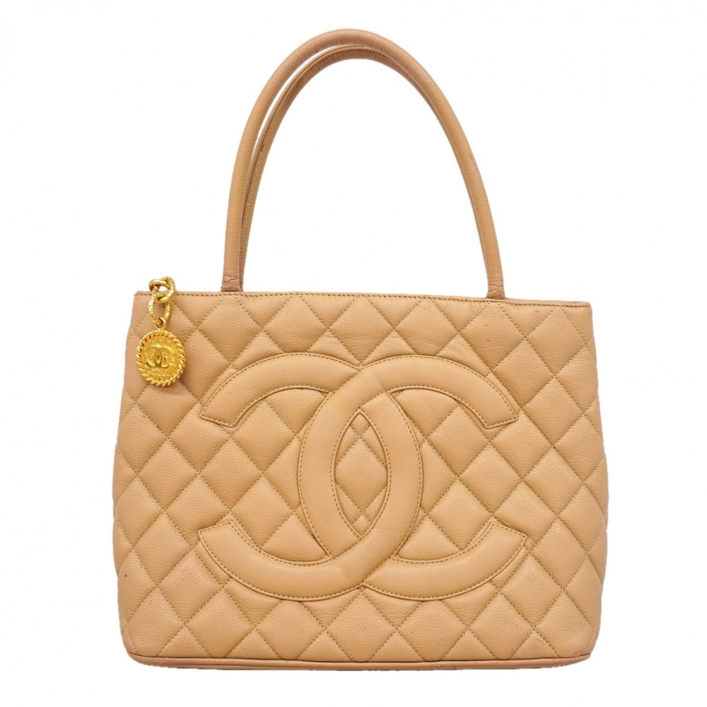 CHANEL Cream Caviar Leather Reissue Tote Bag